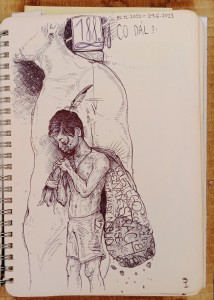 2023 - Strach, pero 20 x 15 cm